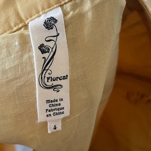 Floreat Anthropologie| Boho dot embroidered mustard skirt, size 4•••100% cotton - Picture 7 of 10